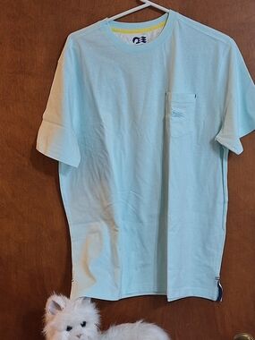 Light Aqua Short Sleeve Pocket Tee by Unknown Brand